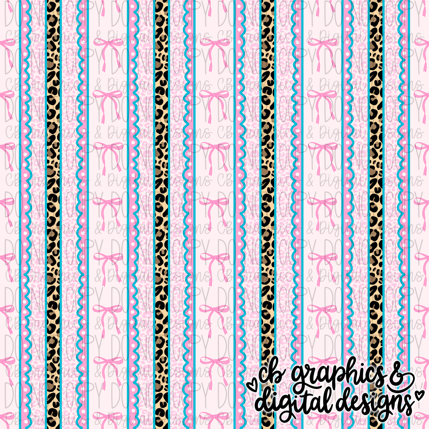 Pastel Leopard Bows Seamless
