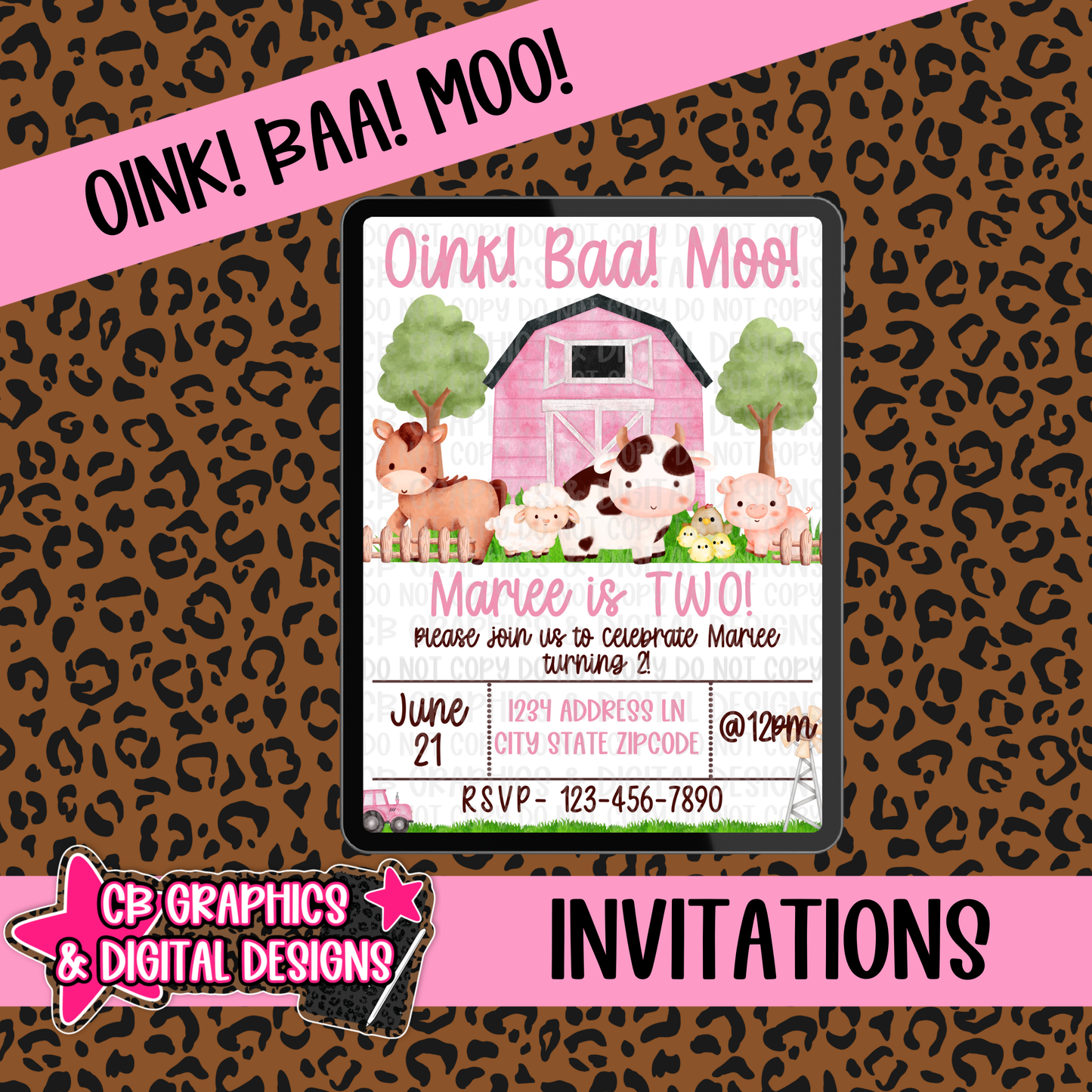 Oink Baa Moo Invite