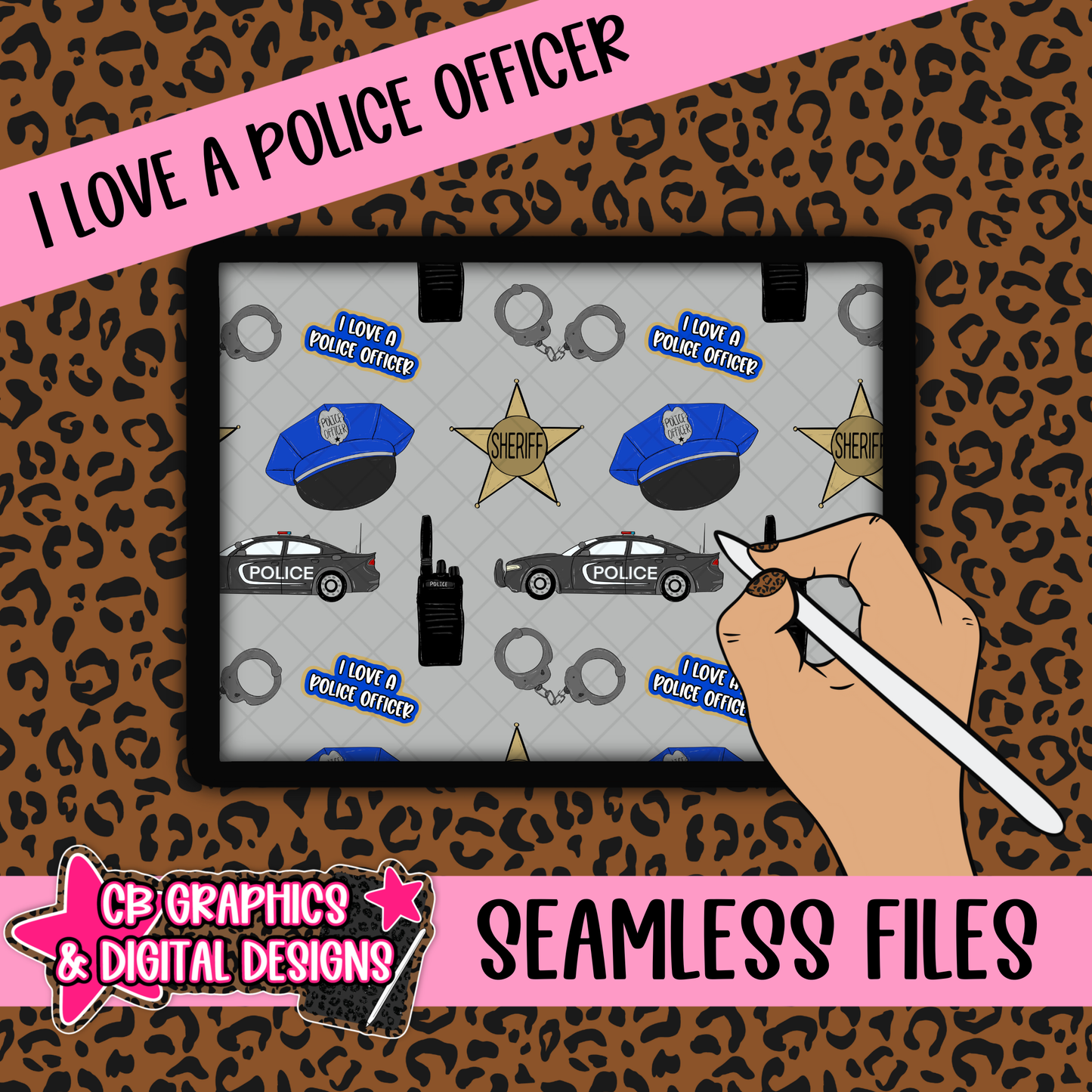 I Love a Police Officer Seamless File