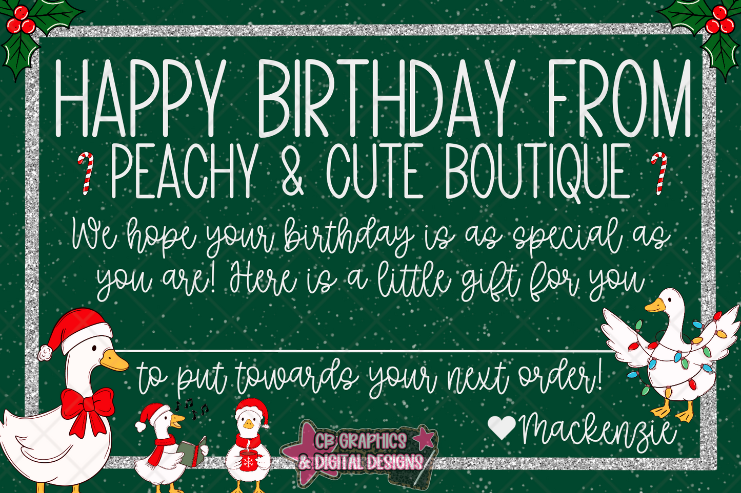 12 Monthly Themed Birthday Cards (semi-custom)