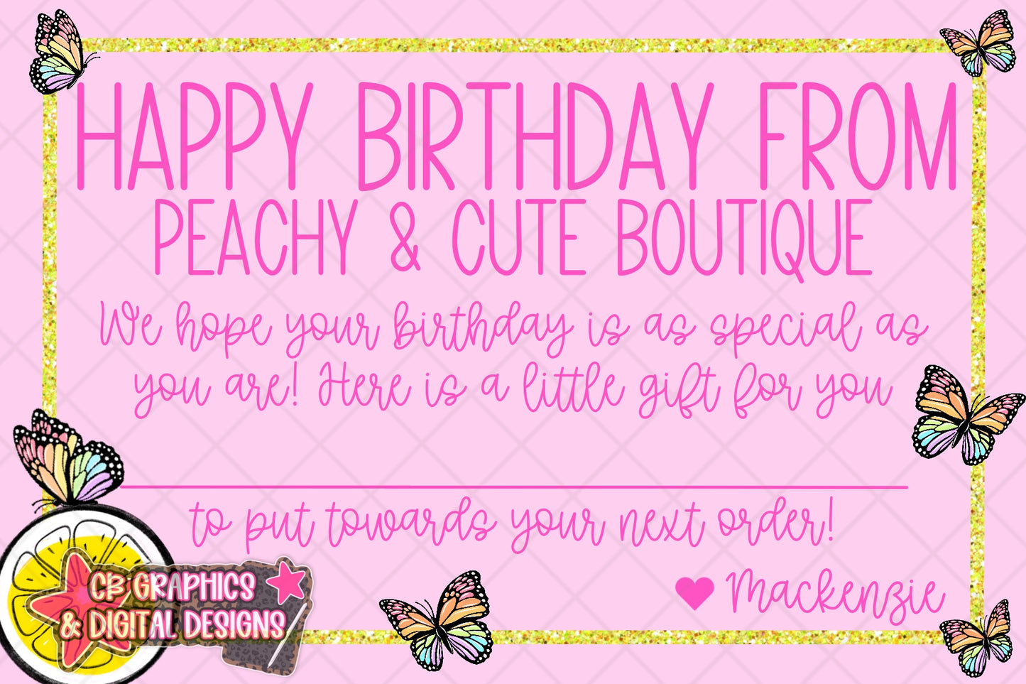 12 Monthly Themed Birthday Cards (semi-custom)