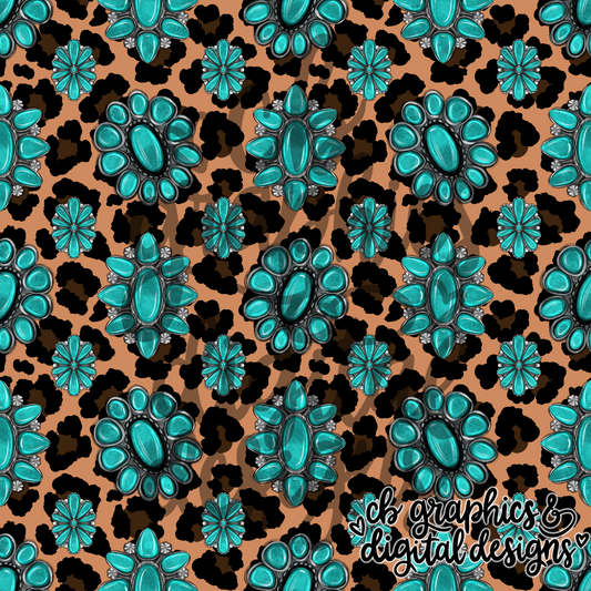Leopard & Turquoise Seamless File