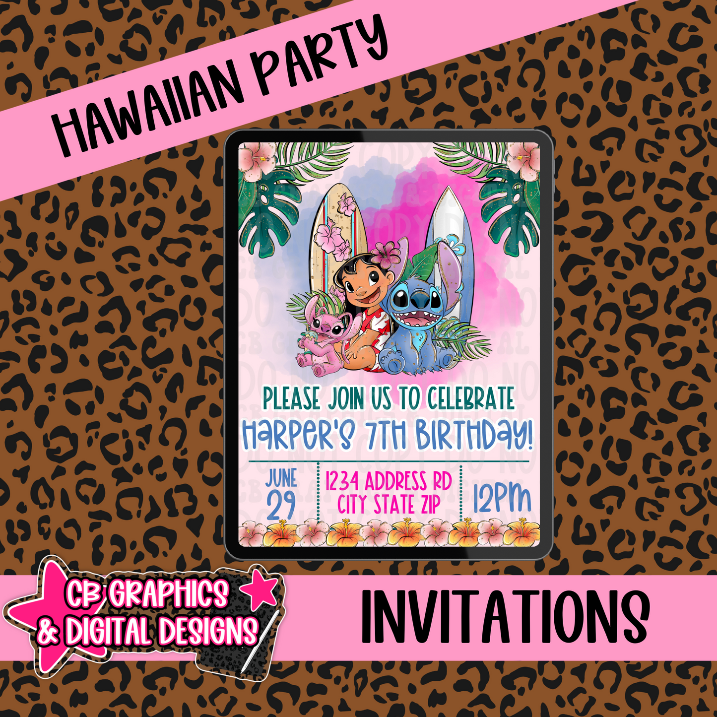 Hawaiian Party Invite