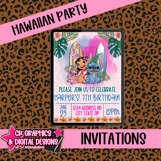 Hawaiian Party Invite