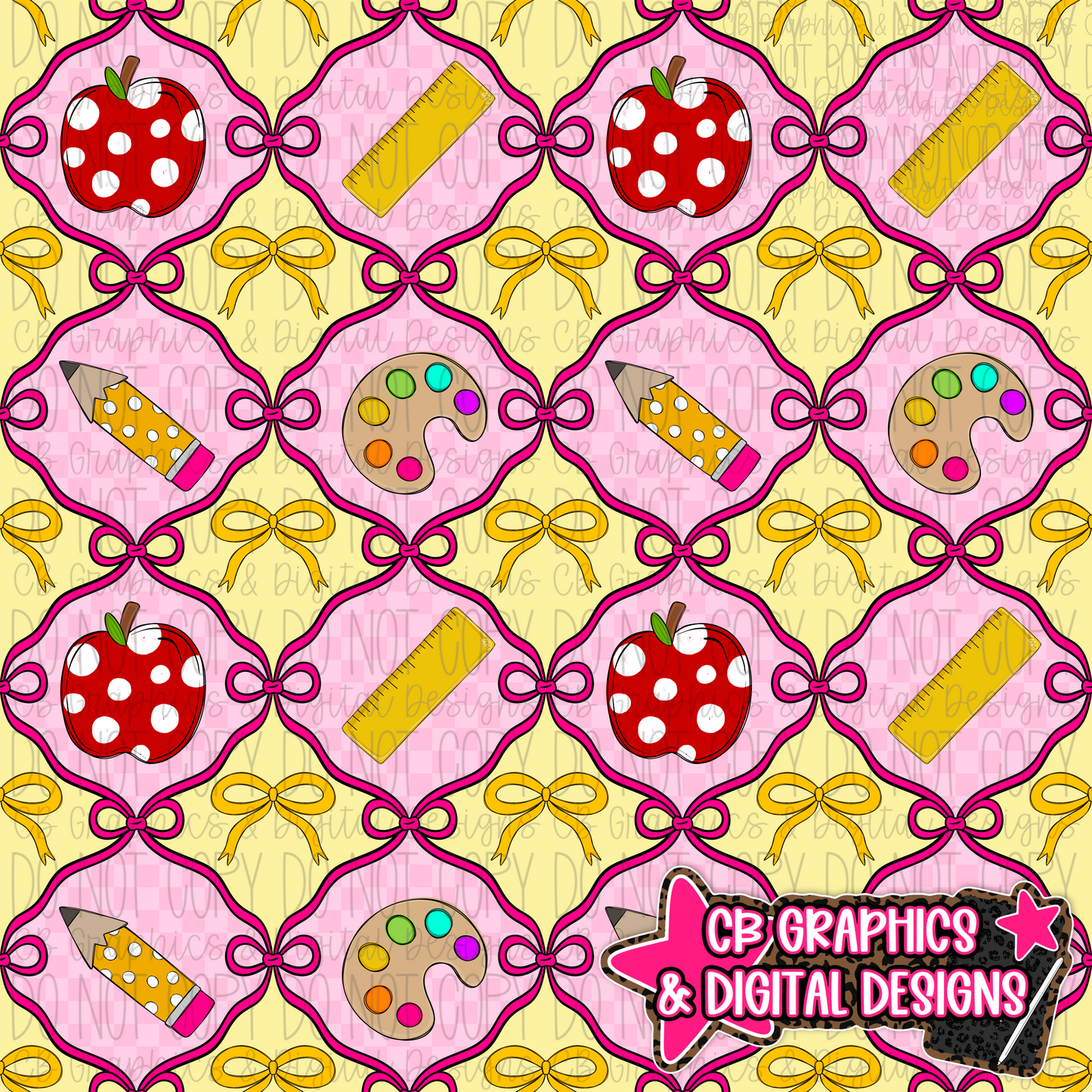 School & Bows Seamless File