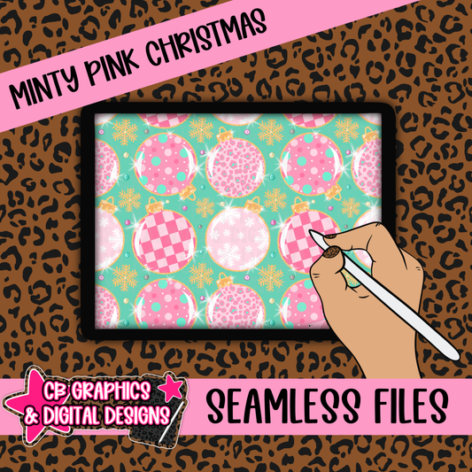 Minty Pink Christmas Seamless File