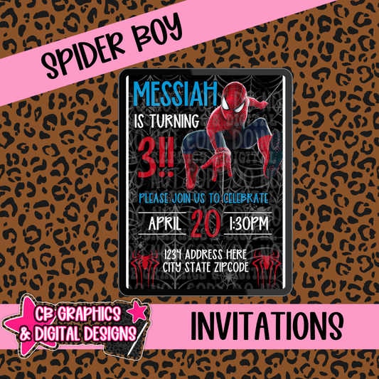 Spider Boy Invite