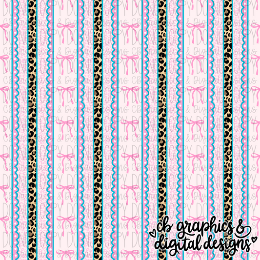 Pastel Leopard Bows Seamless