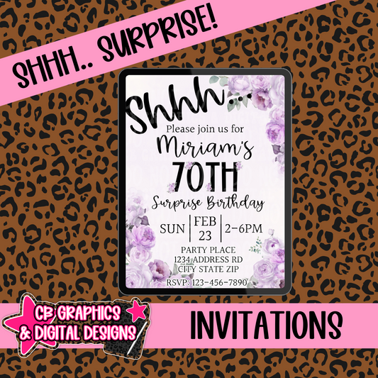 SHHH Surprise Party Invite