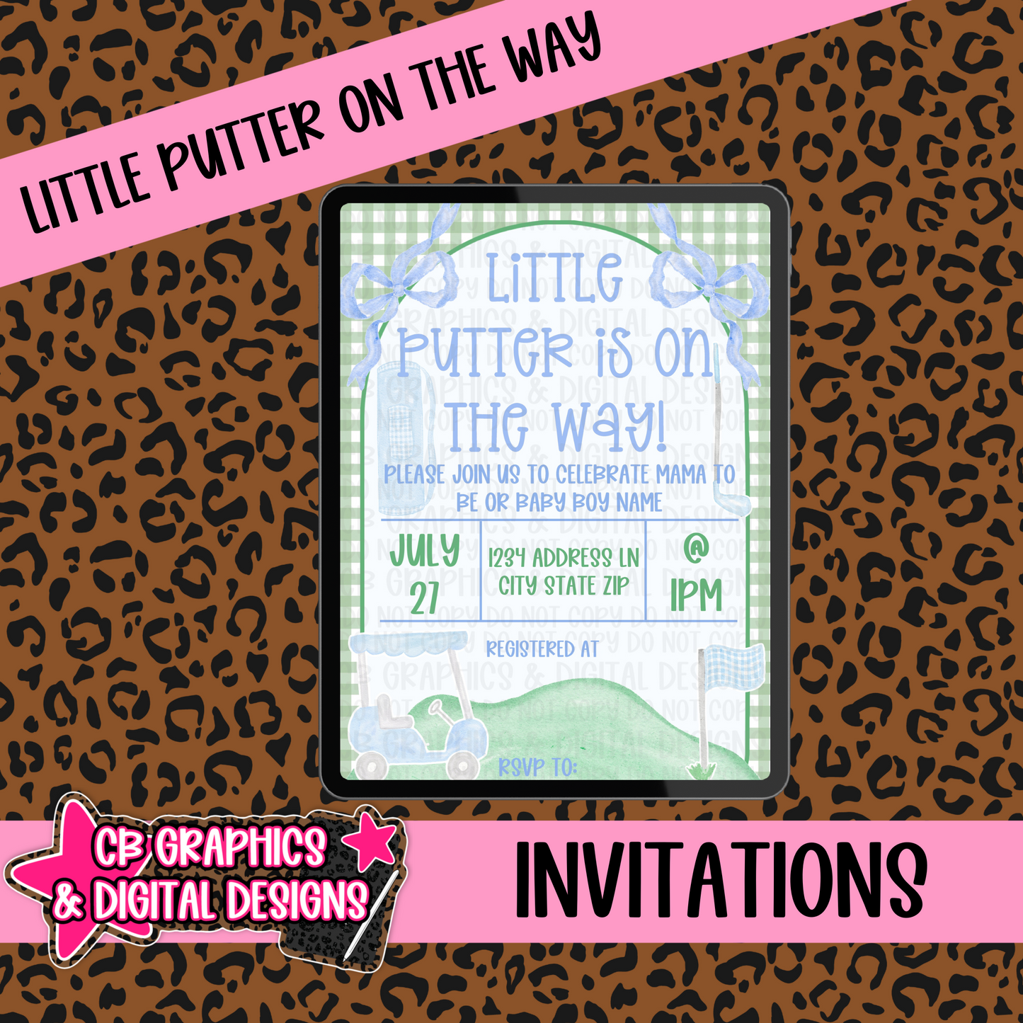 Little Putter On The Way Invite
