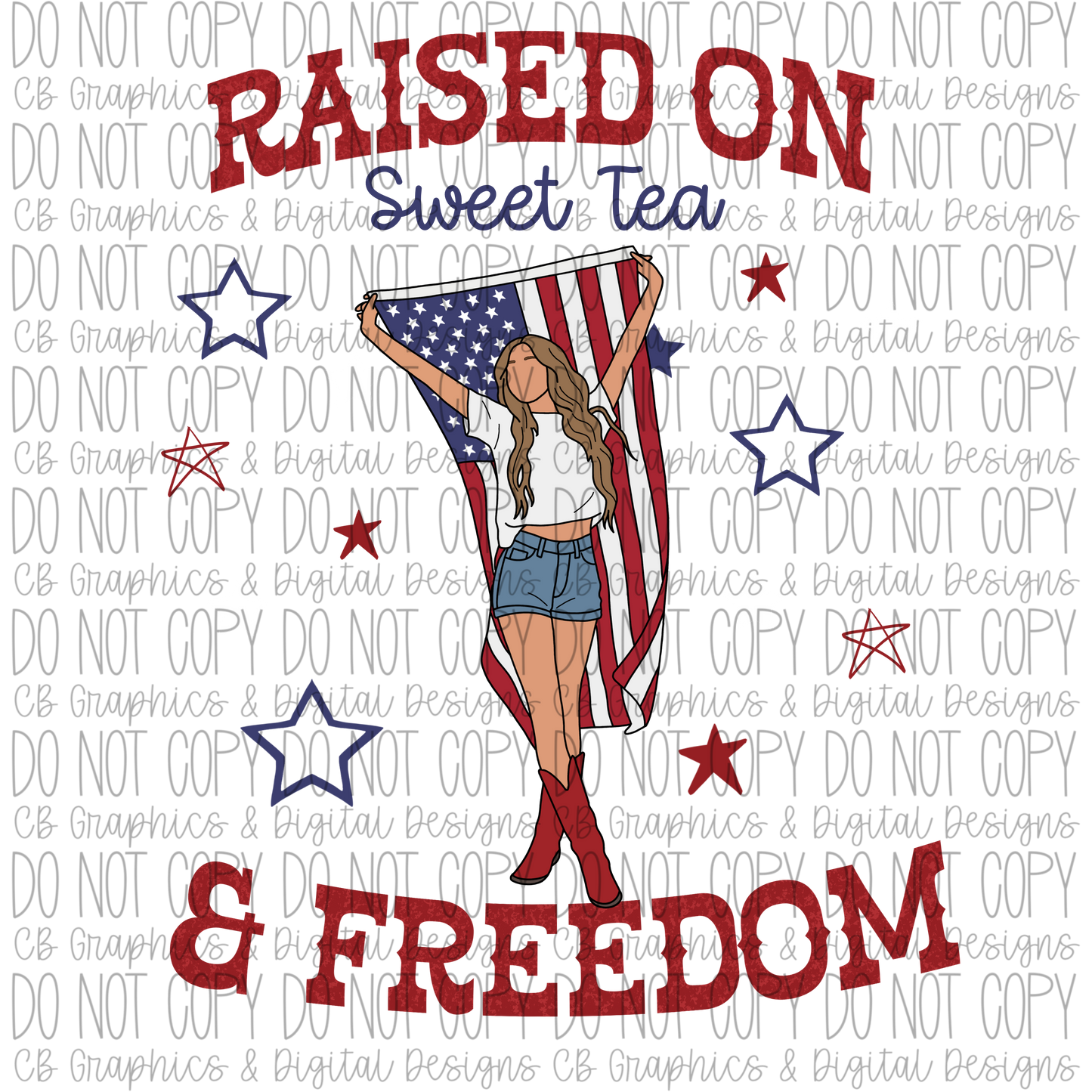 Sweet Tea & Freedom PNG