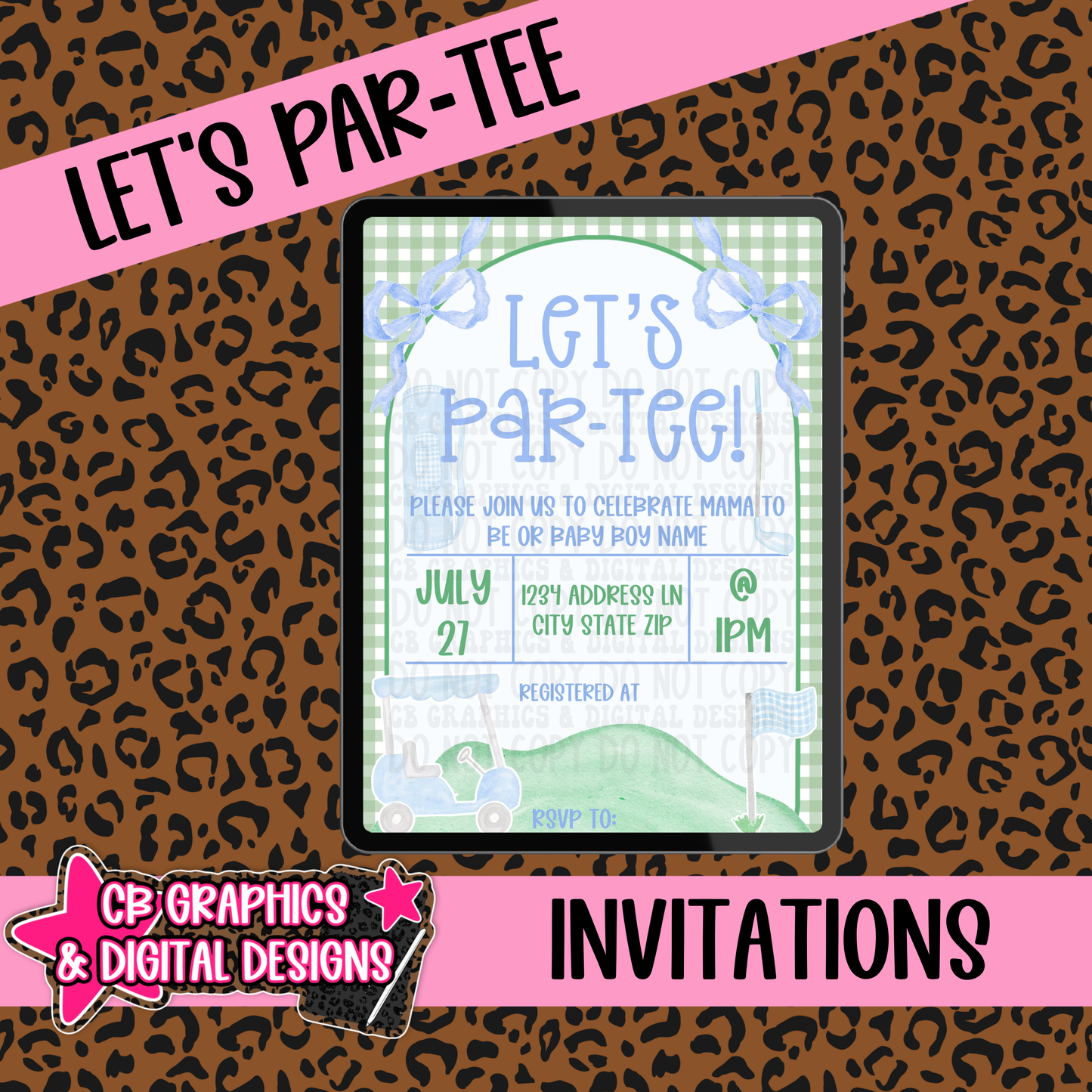 Let’s Par-Tee Invite