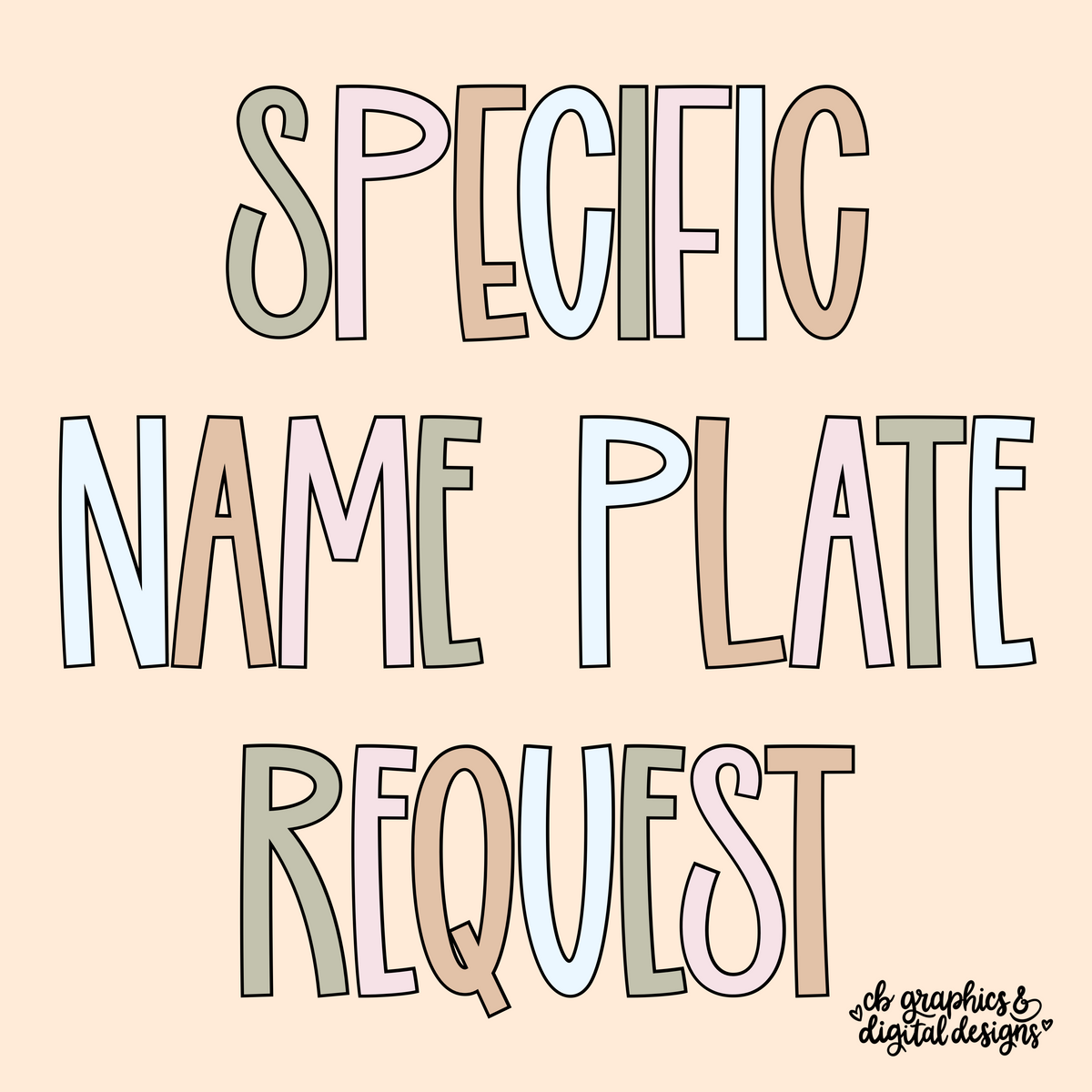 Specific Name Plate Request (Please read description before ordering!)