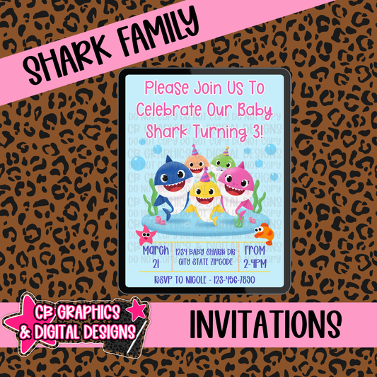 Shark Family Invitation