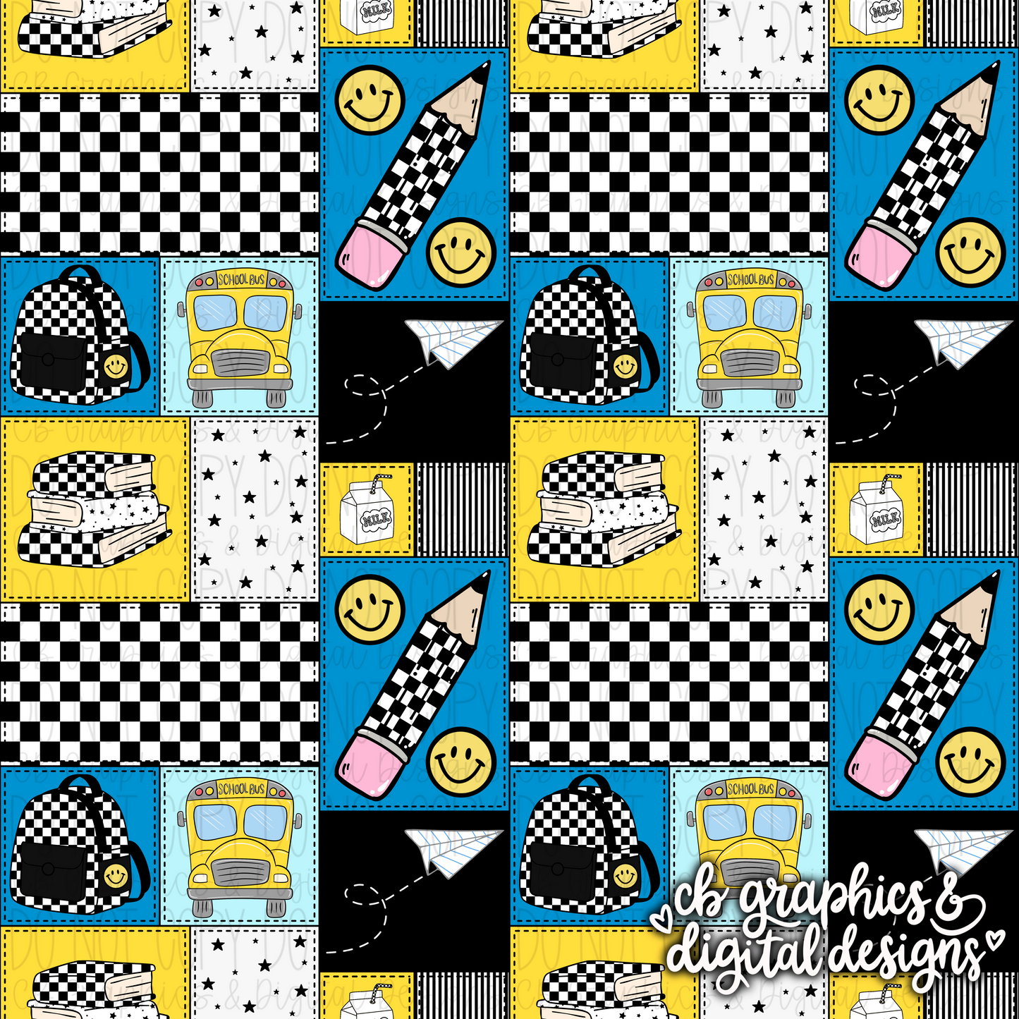 Boy School Patchwork Seamless File