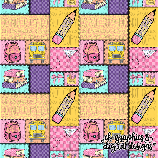 Girly School Patchwork Seamless File