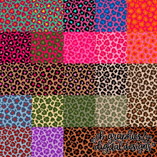 Hand Drawn Leopard Print Seamless Bundle
