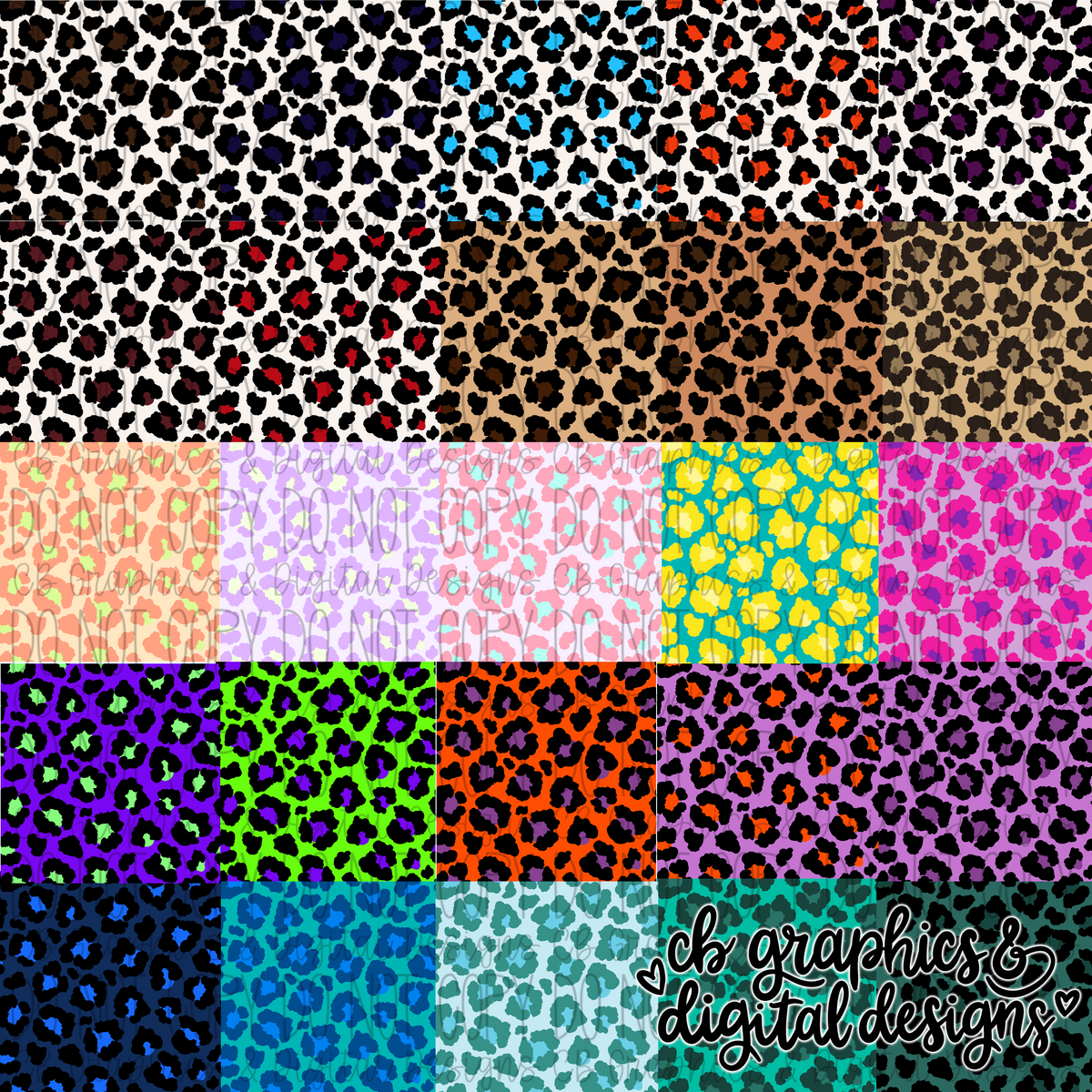 Hand Drawn Leopard Print Seamless Bundle