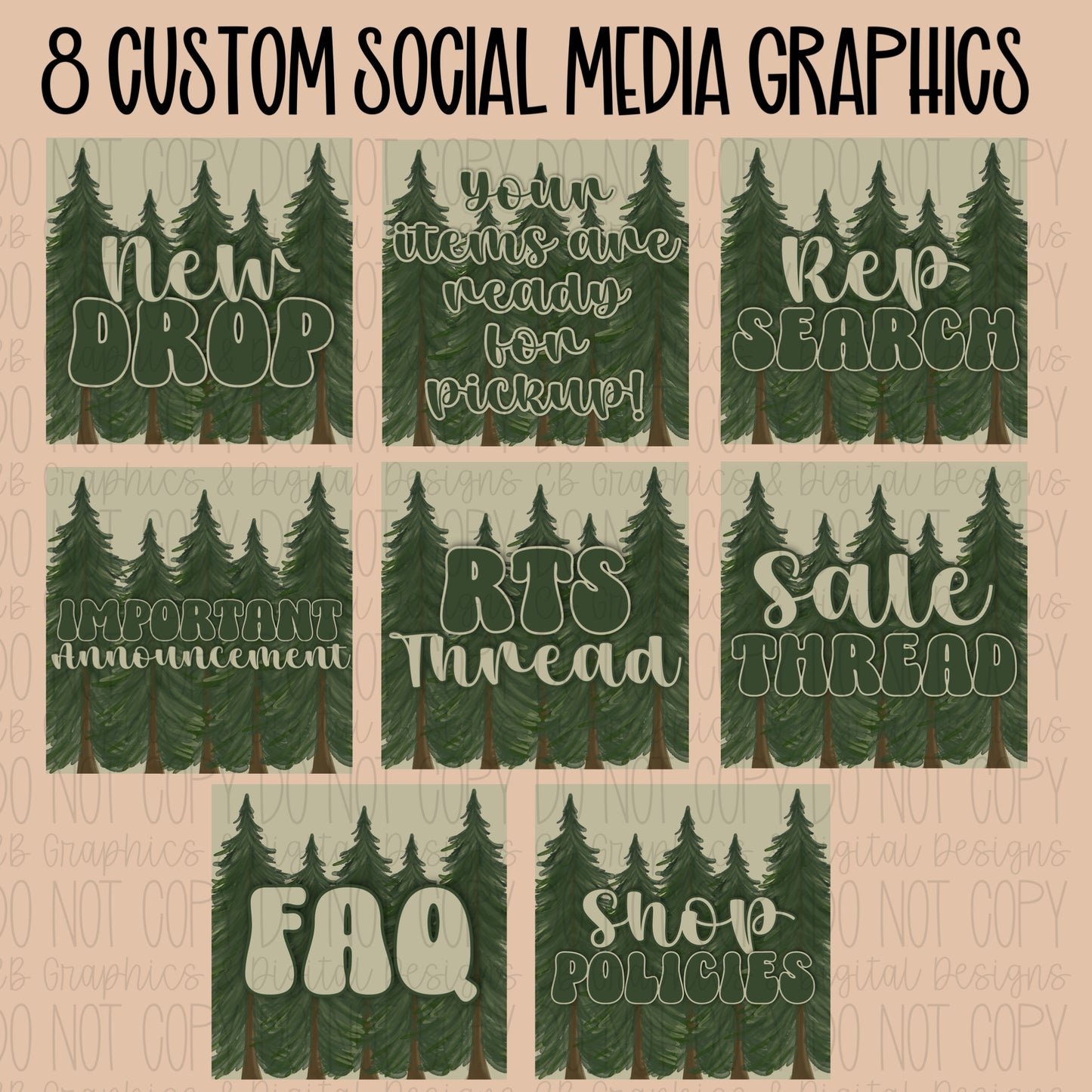8 Custom Social Media Graphics