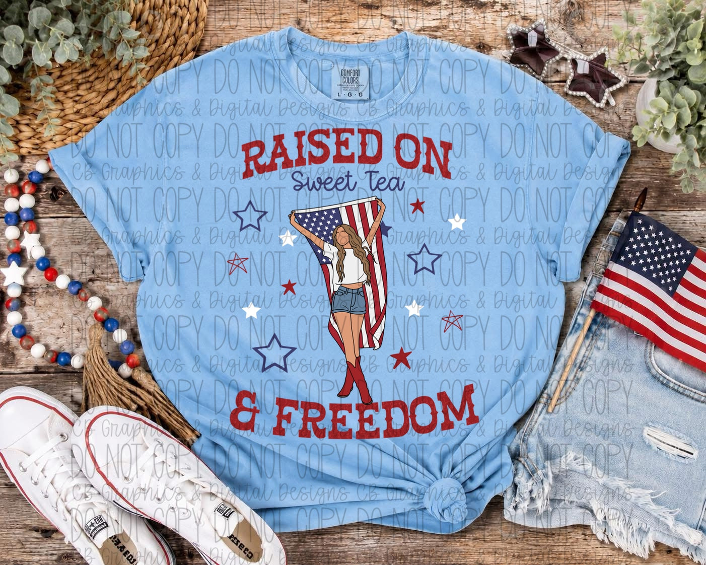 Sweet Tea & Freedom PNG